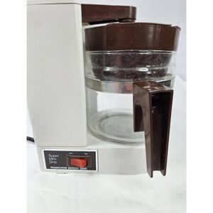 Vintage Hamilton Beach Super Mini-Drip Coffee Maker White Brown 2 Cup SGUVIII